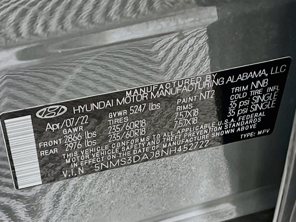 Certified 2022 Hyundai Santa Fe SEL w/ Convenience + Premium Package AWD/4WD image 29