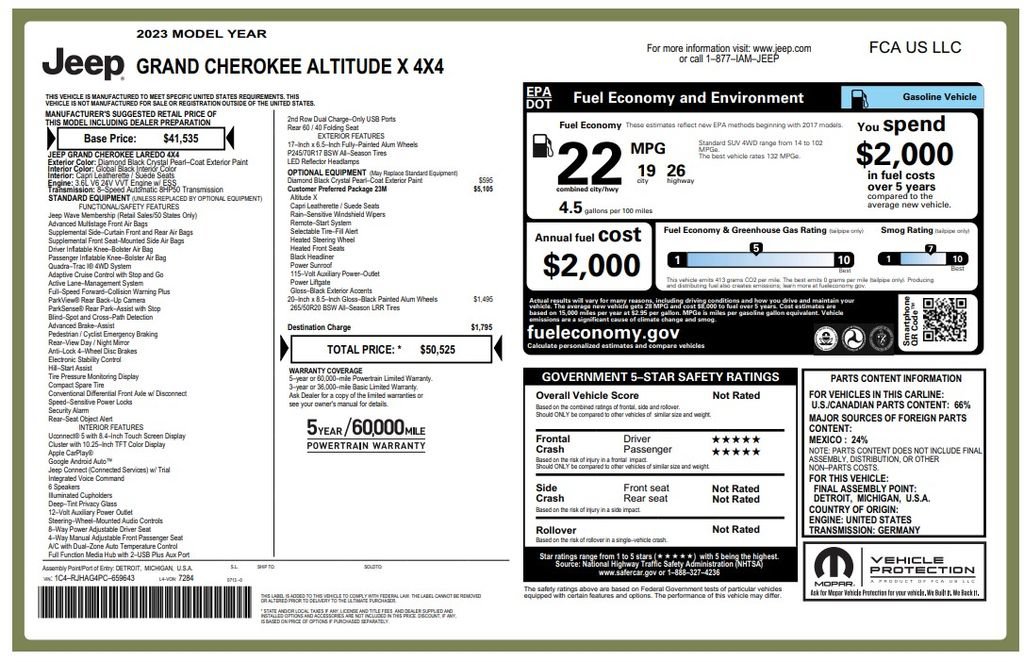 Certified 2023 Jeep Grand Cherokee Altitude AWD/4WD image 4