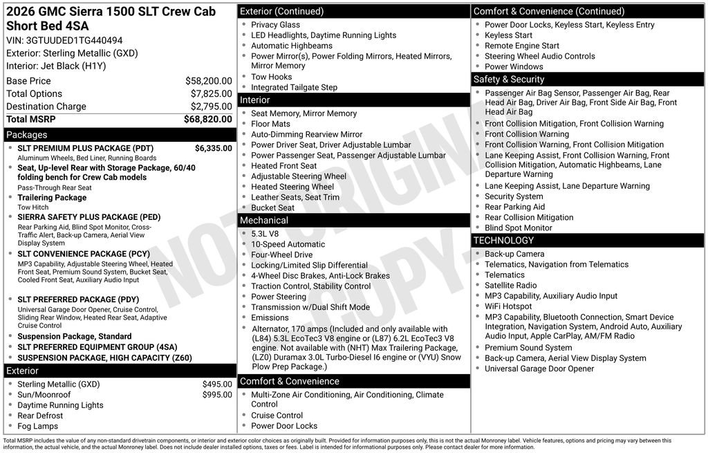 New 2026 GMC Sierra 1500 SLT w/ SLT Premium Plus Package AWD/4WD image 5