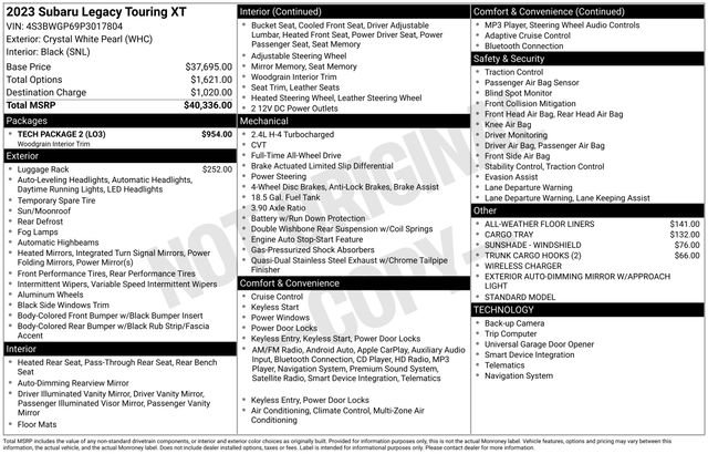 Used 2023 Subaru Legacy Touring XT w/ Tech Package 2 image 5