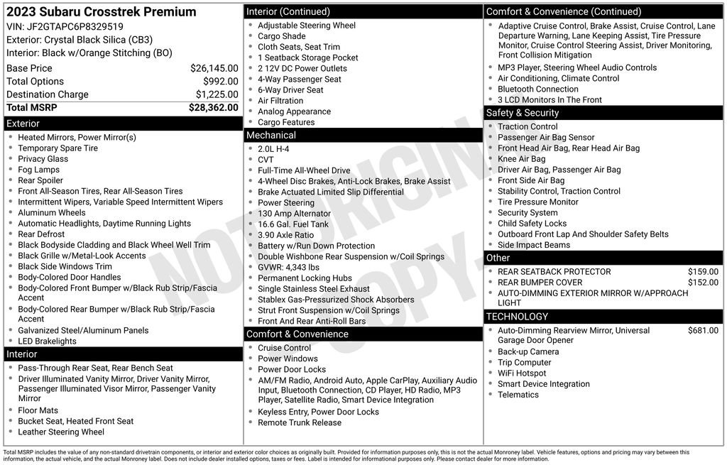 Used 2023 Subaru Crosstrek 2.0i Premium image 30