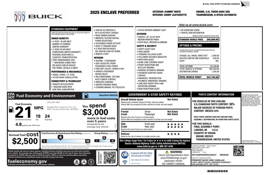 Used 2025 Buick Enclave Preferred image 2