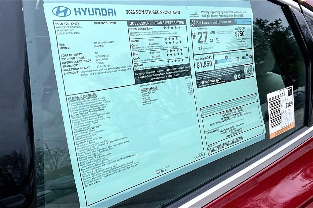 New 2026 Hyundai Sonata SEL image 14