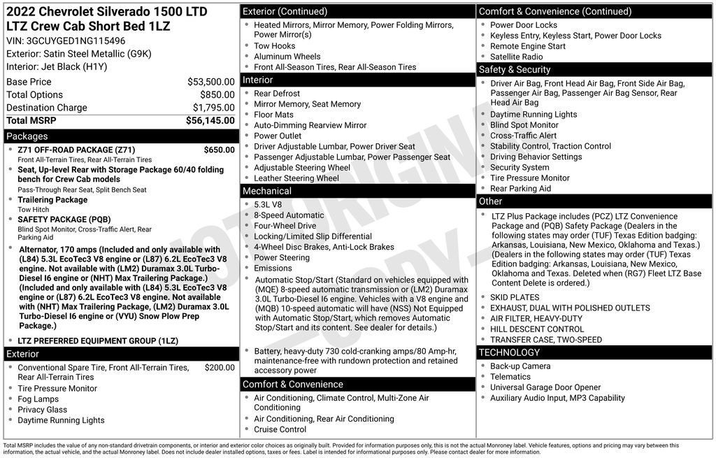 Used 2022 Chevrolet Silverado 1500 LTZ w/ Z71 Off-Road Package image 6