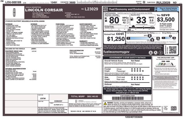 Certified 2024 Lincoln Corsair Grand Touring w/ Equipment Group 302A image 6