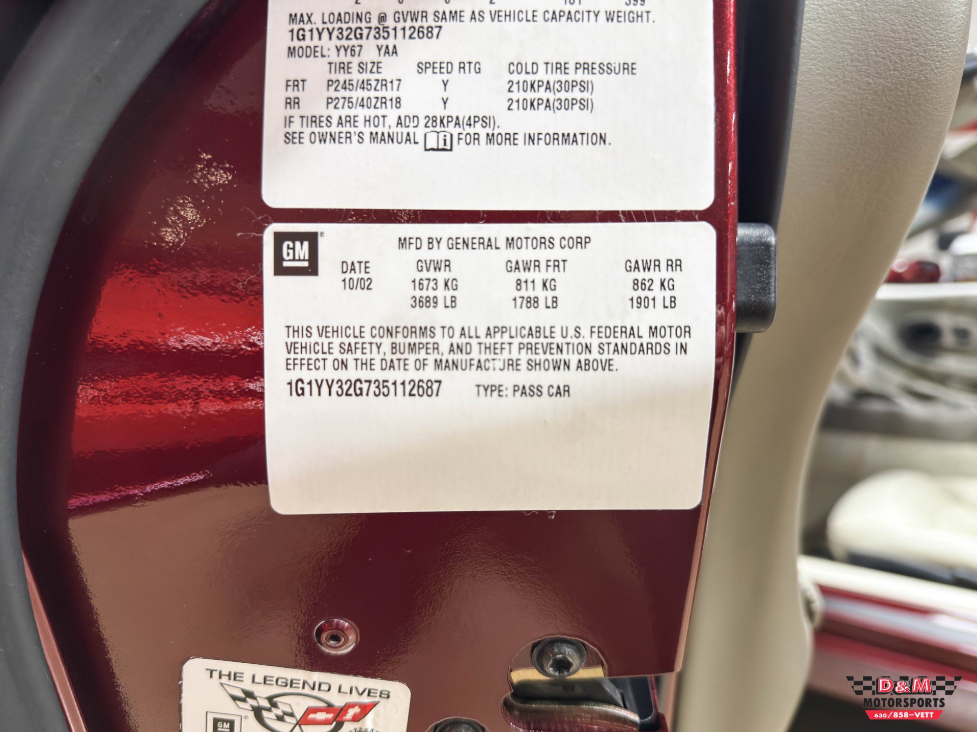 Used 2003 Chevrolet Corvette 50TH Anniversary Convertible w/ Preferred Equipment Group1 image 59