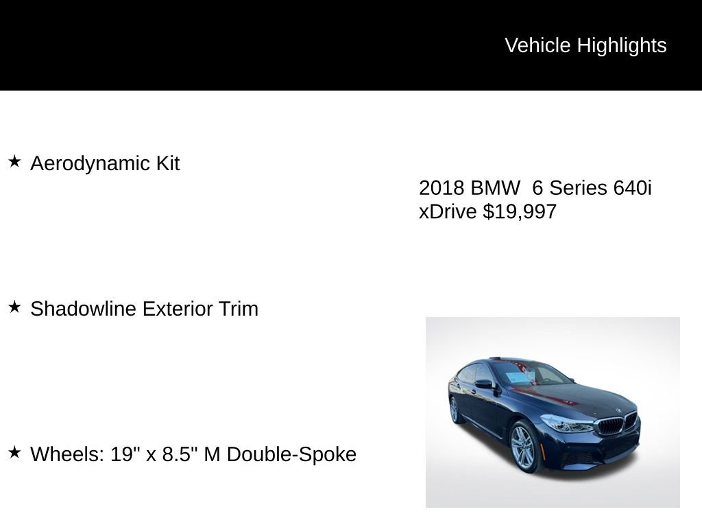 Used 2018 BMW 640i Gran Turismo xDrive w/ M Sport Package image 6