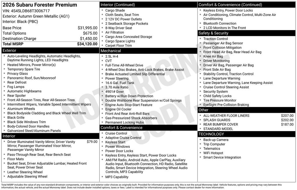 Certified 2026 Subaru Forester Premium AWD/4WD image 32
