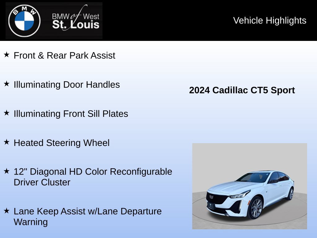Used 2024 Cadillac CT5 Sport w/ Climate Package AWD/4WD image 16