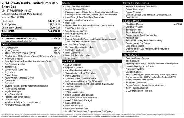 Used 2014 Toyota Tundra Limited w/ Limited Premium Package AWD/4WD image 7