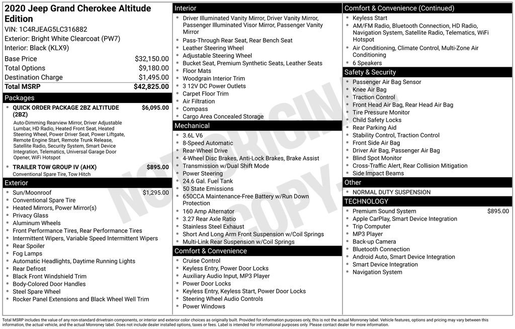 Used 2020 Jeep Grand Cherokee Altitude image 35