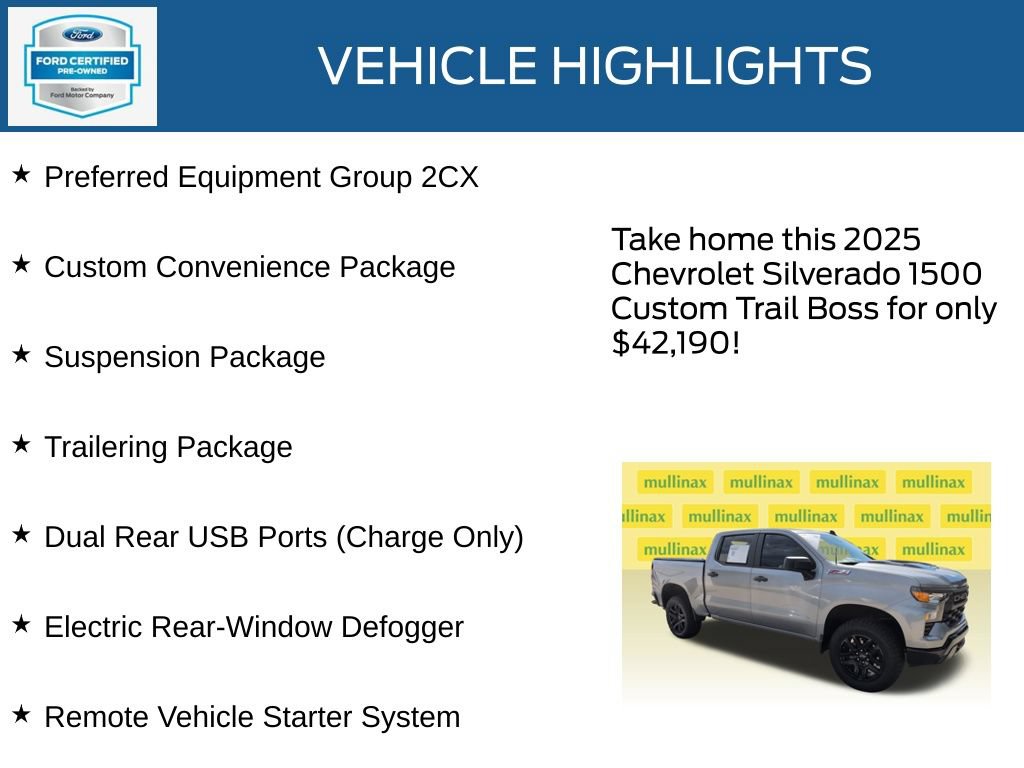Used 2025 Chevrolet Silverado 1500 Custom Trail Boss AWD/4WD image 23