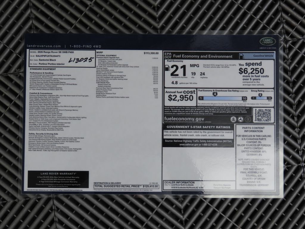 New 2026 Land Rover Range Rover SE image 9