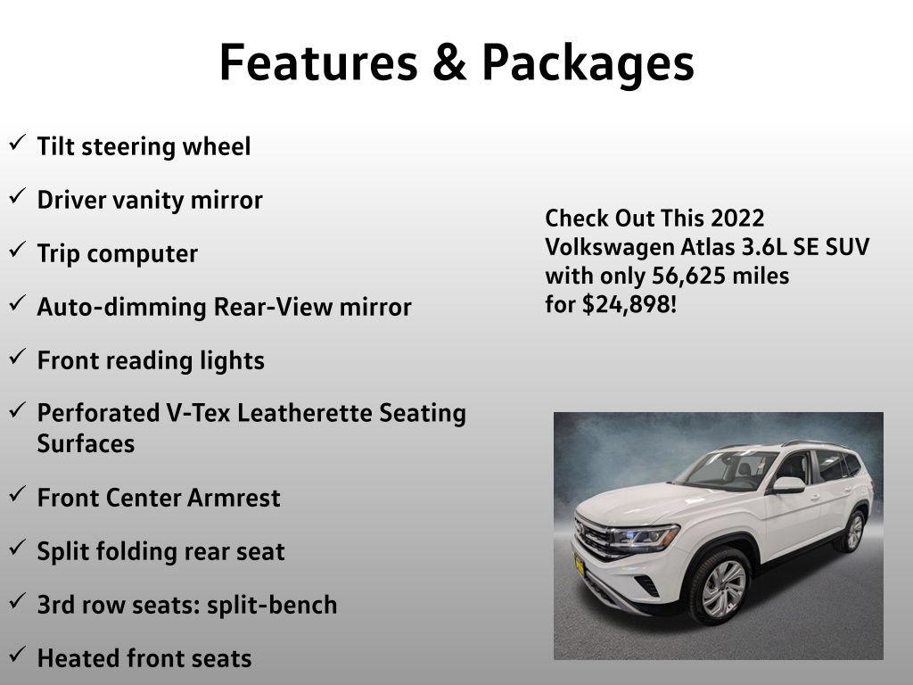 Used 2022 Volkswagen Atlas SE AWD/4WD image 24