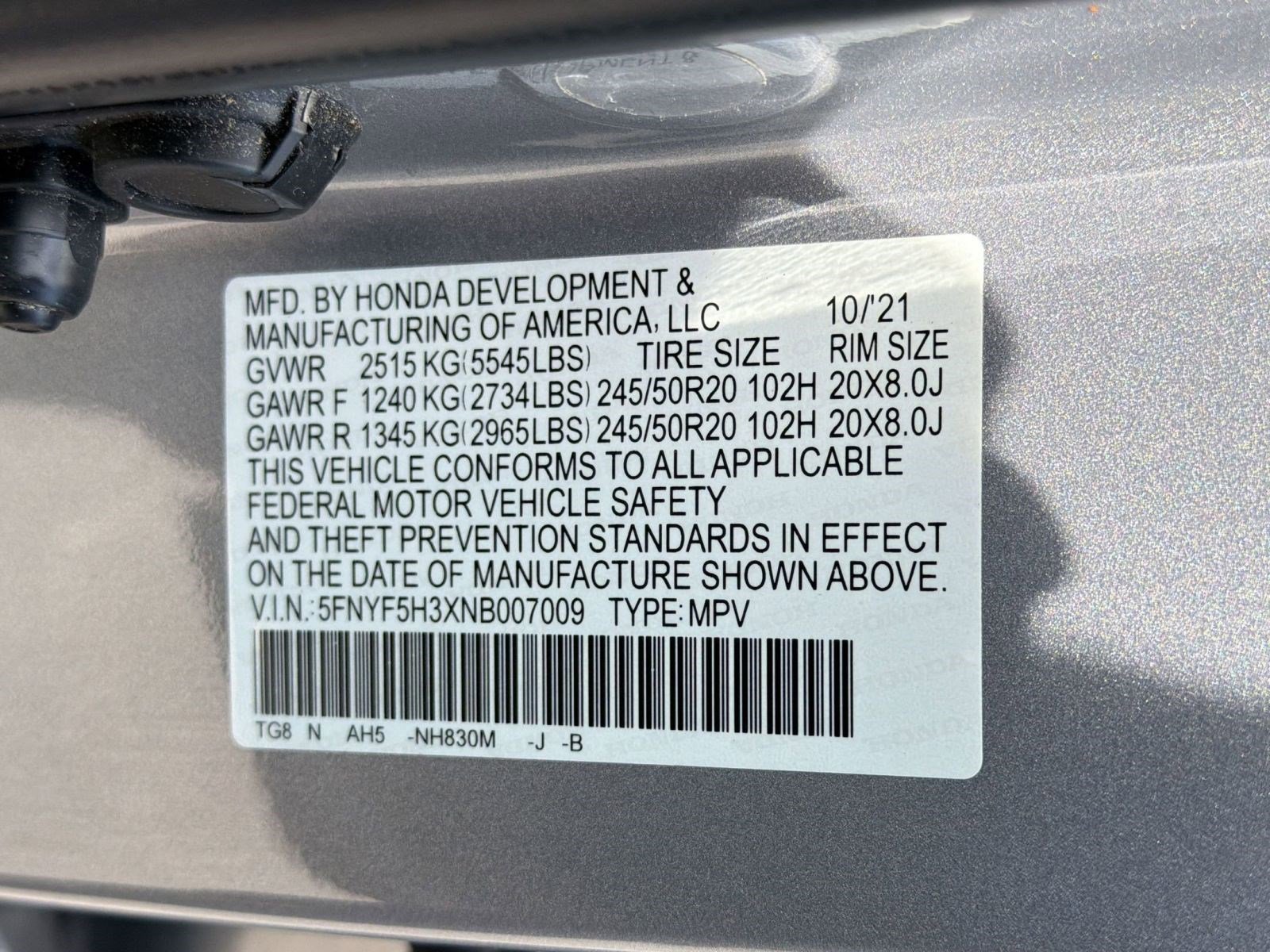Used 2022 Honda Pilot Sport image 18