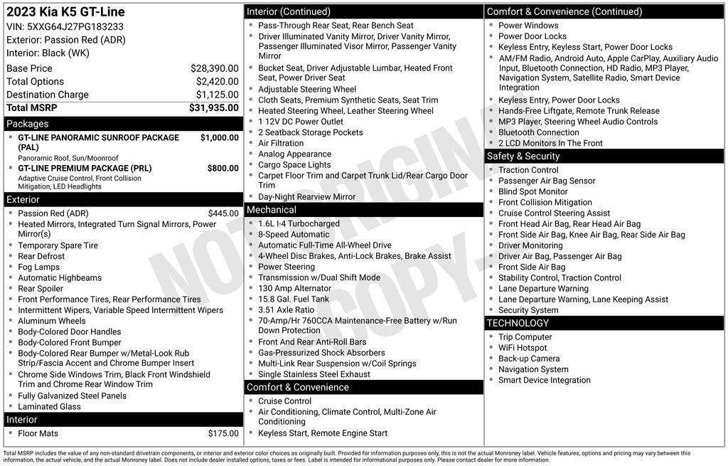 Certified 2023 Kia K5 GT-Line AWD/4WD image 7