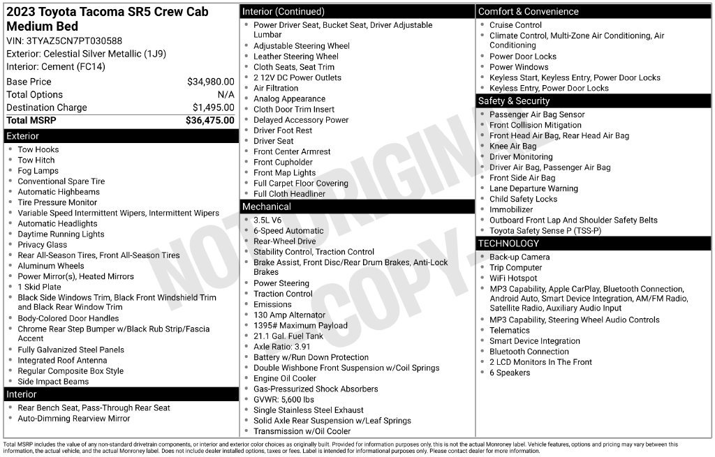 Used 2023 Toyota Tacoma SR5 RWD image 7