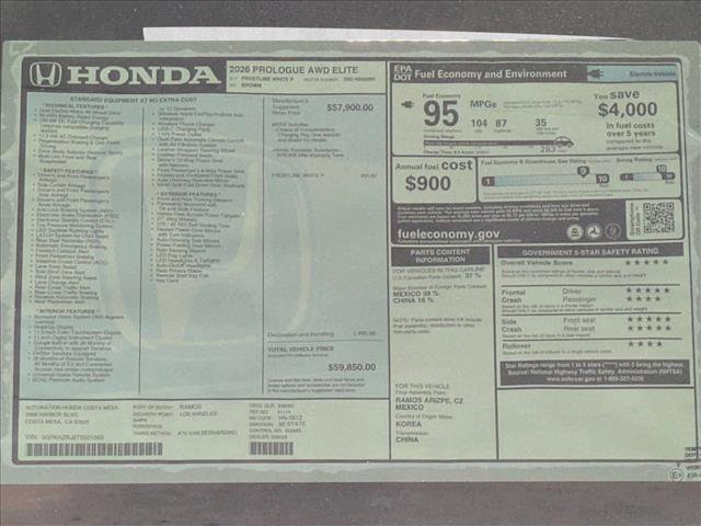 New 2026 Honda Prologue Elite image 18