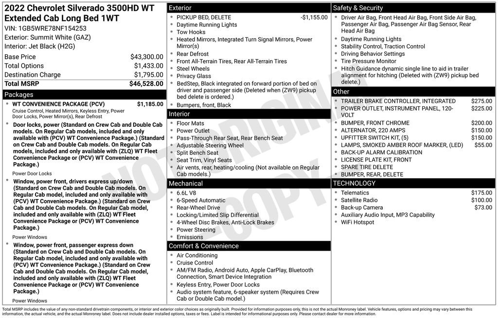 Used 2022 Chevrolet Silverado 3500 W/T w/ WT Convenience Package image 13