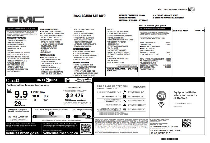 Certified 2023 GMC Acadia SLE w/ LPO, Cargo Package image 34