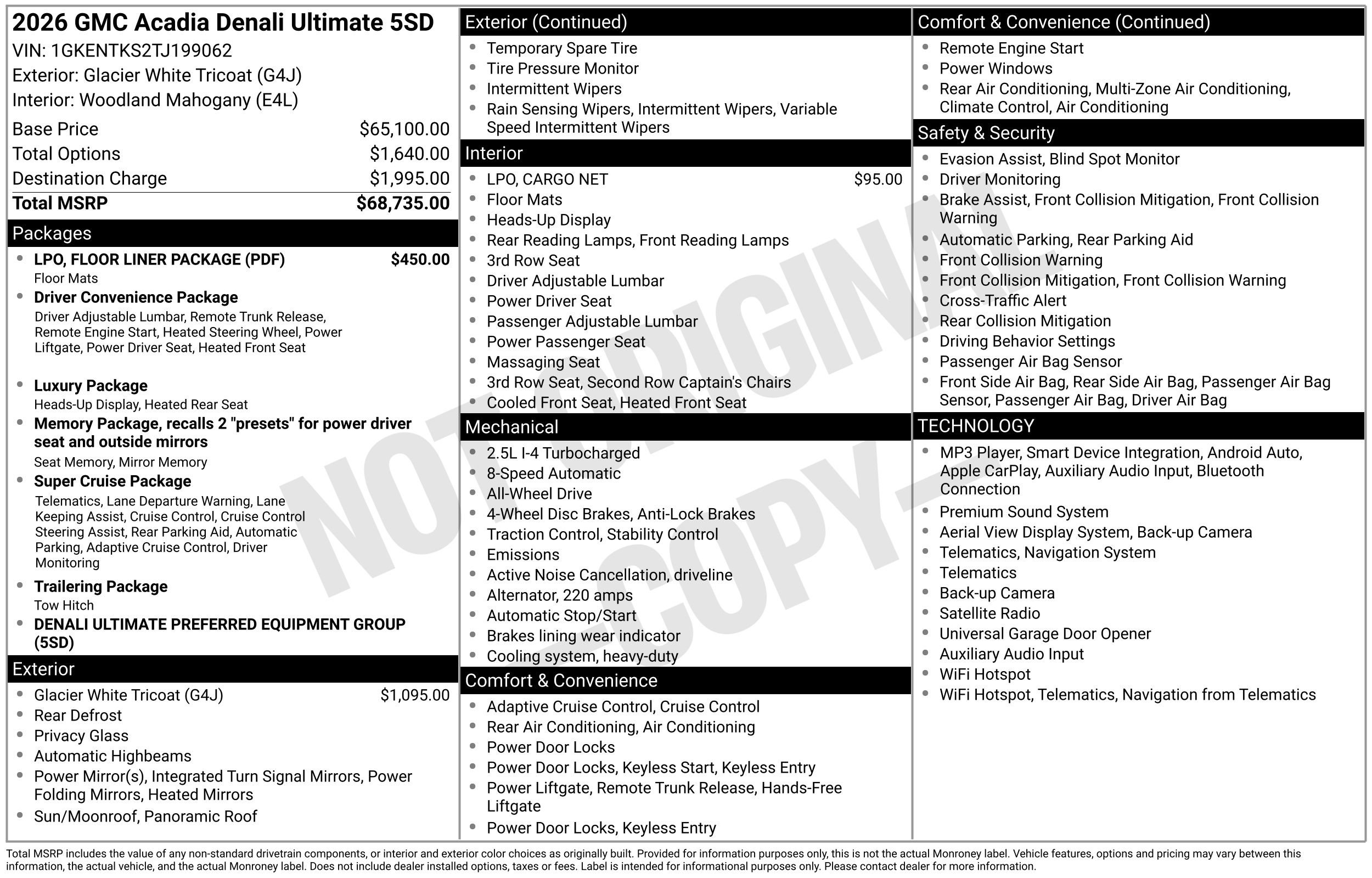 New 2026 GMC Acadia Denali Ultimate w/ LPO, Floor Liner Package AWD/4WD video 3
