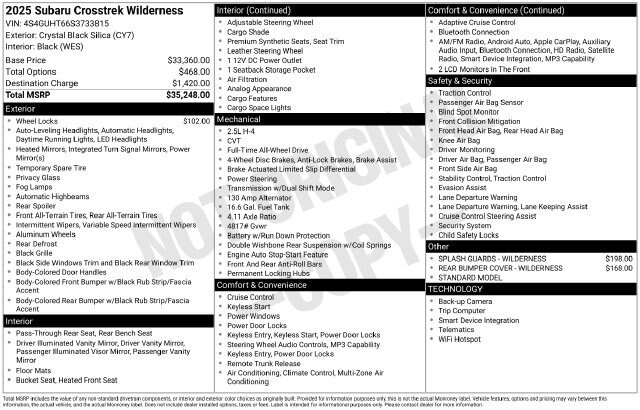 Certified 2025 Subaru Crosstrek 2.5i Wilderness AWD/4WD image 23