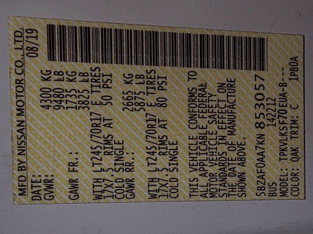 Used 2019 Nissan NV 3500 SL image 37