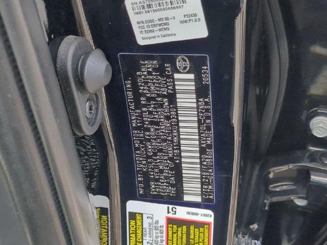 Used 2019 Toyota Camry LE FWD image 35