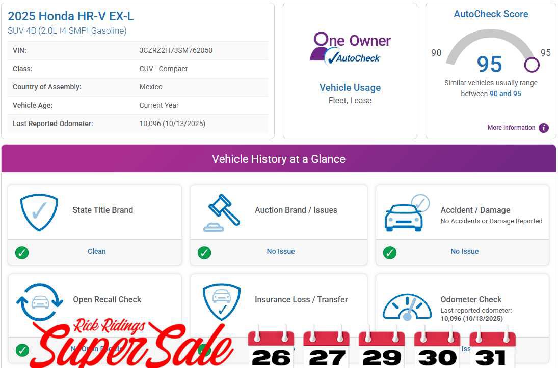 Used 2025 Honda HR-V EX-L image 2
