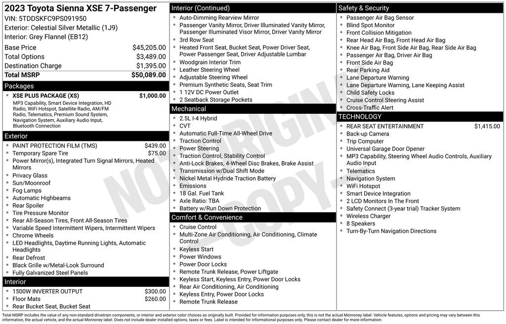Used 2023 Toyota Sienna XSE w/ XSE Plus Package AWD/4WD image 32