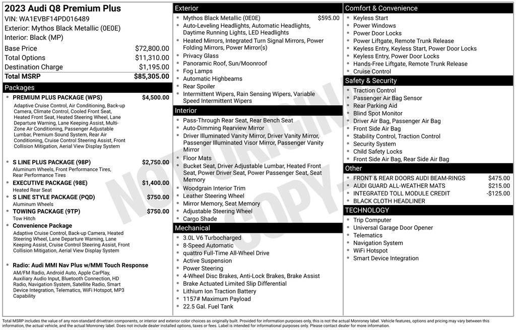 Certified 2023 Audi Q8 Premium Plus w/ Premium Plus Package AWD/4WD image 44