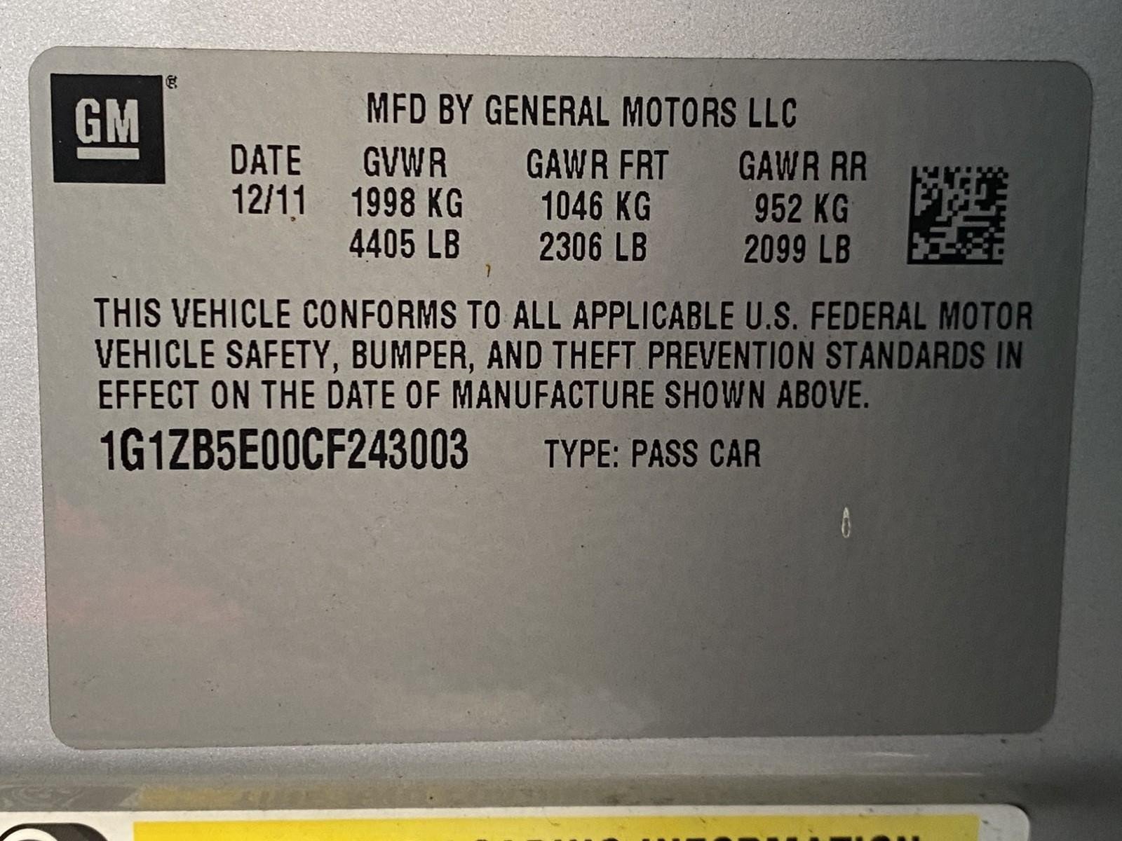 Used 2012 Chevrolet Malibu LS w/ LS Uplevel Package FWD image 23