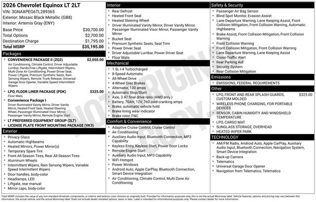 New 2026 Chevrolet Equinox LT w/ Convenience Package II video 2
