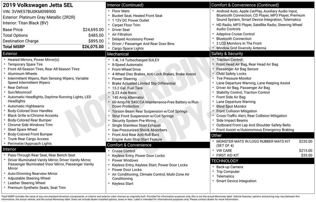 Used 2019 Volkswagen Jetta SEL image 41
