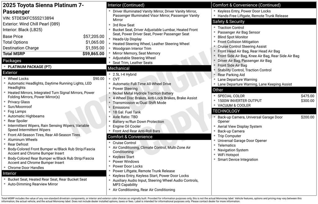Certified 2025 Toyota Sienna Platinum AWD/4WD image 23