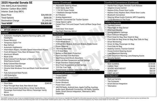 Used 2025 Hyundai Sonata SE FWD image 4