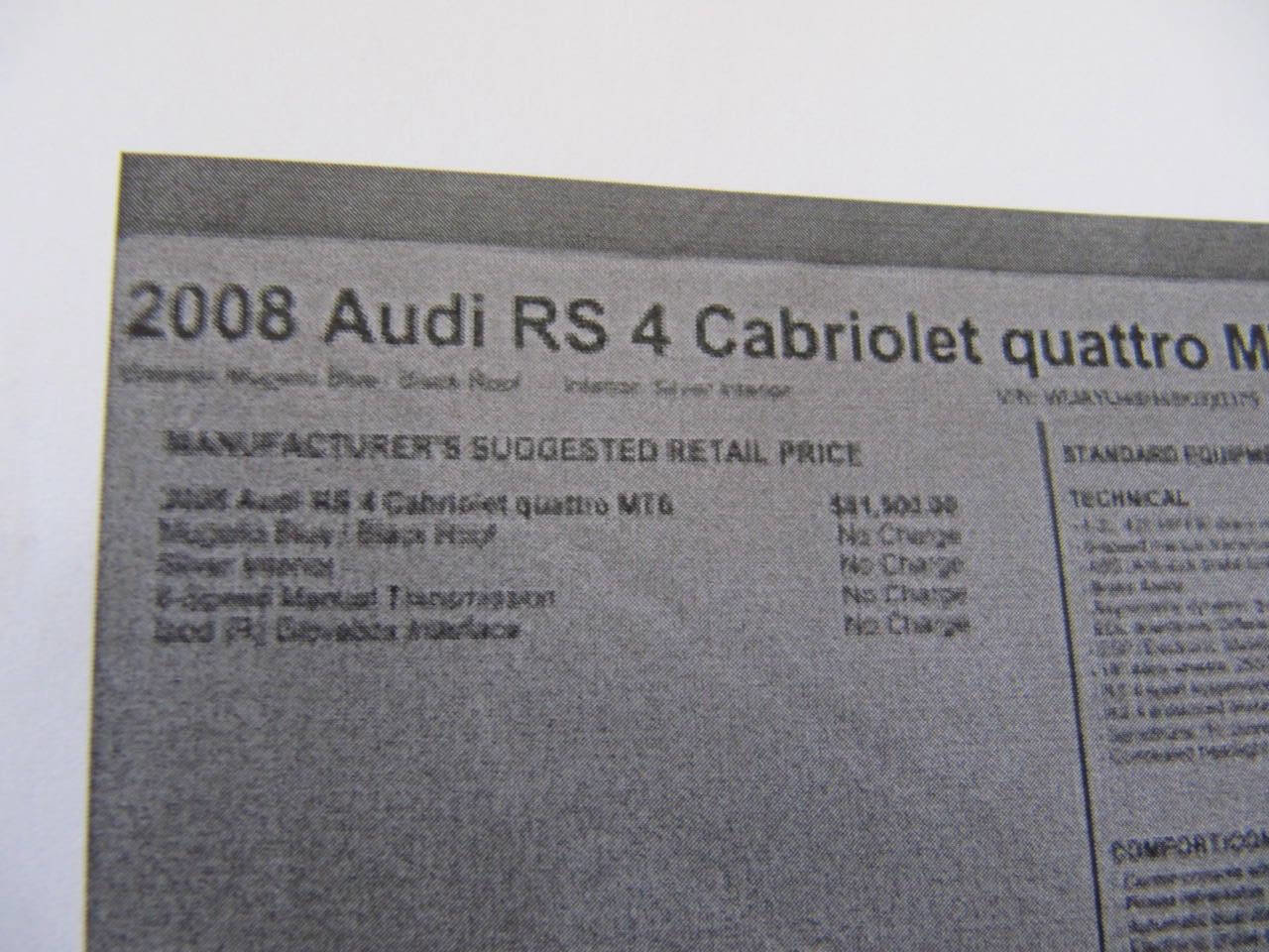 Used 2008 Audi RS 4 Cabriolet AWD/4WD image 30