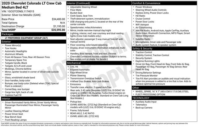Used 2020 Chevrolet Colorado LT AWD/4WD image 46