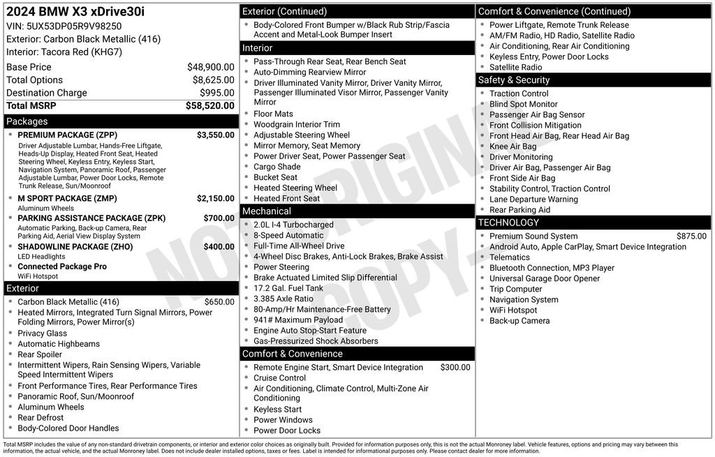 Used 2024 BMW X3 xDrive30i w/ Premium Package image 10