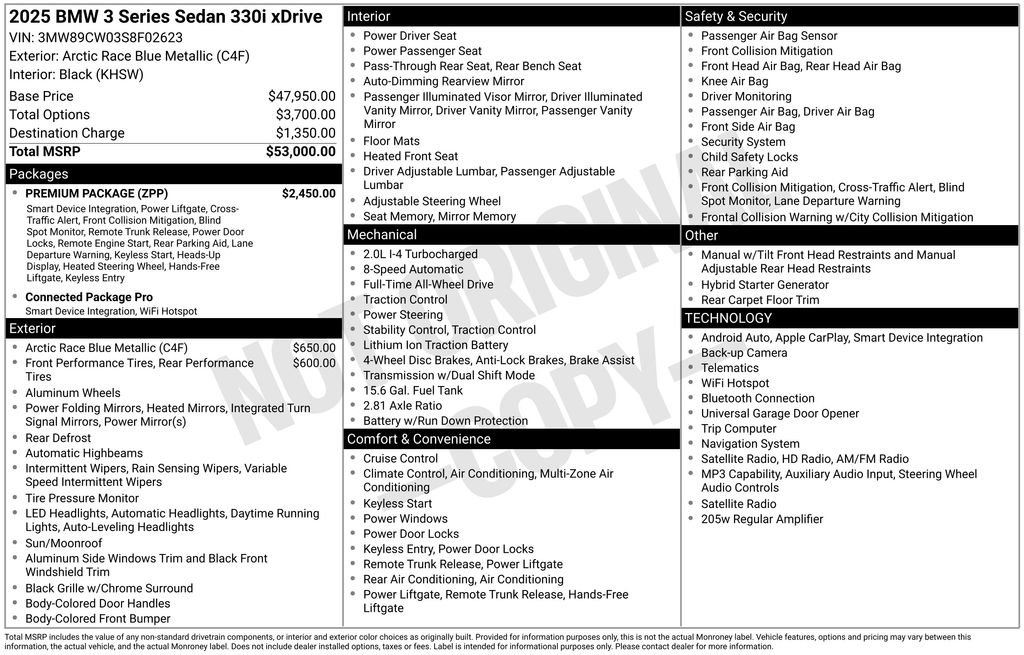 Used 2025 BMW 330i xDrive Sedan w/ M Sport Package AWD/4WD image 2