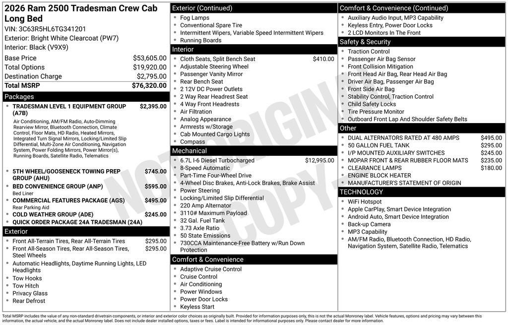 New 2026 RAM 2500 Tradesman AWD/4WD image 29