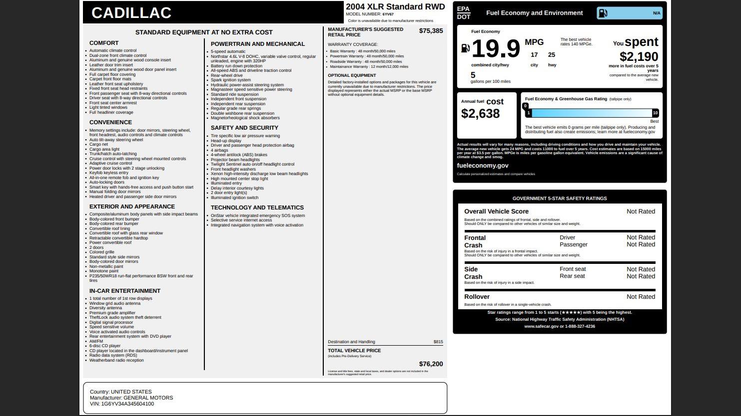 Used 2004 Cadillac XLR image 81