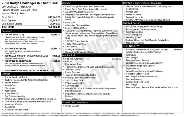 Used 2023 Dodge Challenger R/T Scat Pack w/ T/A Package RWD image 6