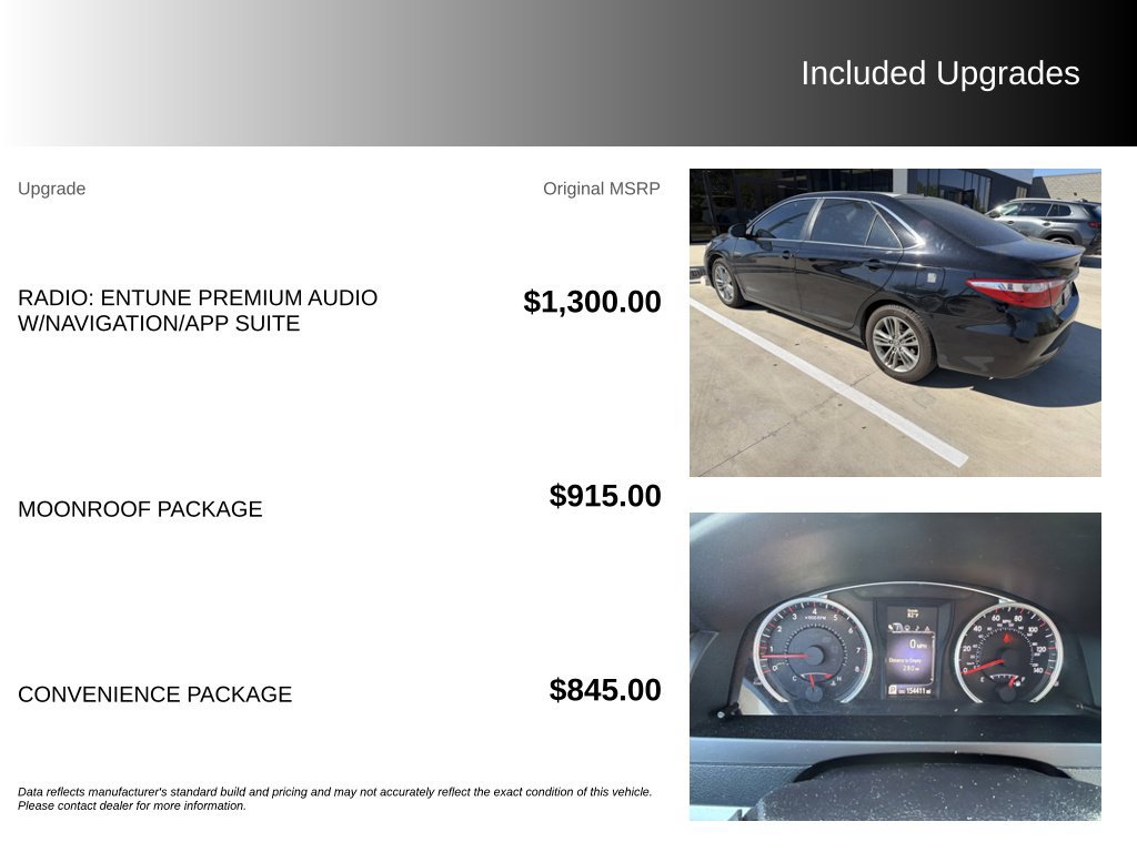 Used 2017 Toyota Camry SE w/ Moonroof Package FWD image 5