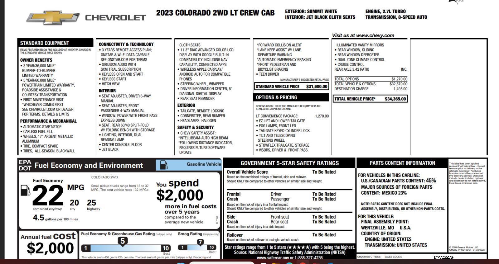 Used 2023 Chevrolet Colorado LT w/ LT Convenience Package image 4