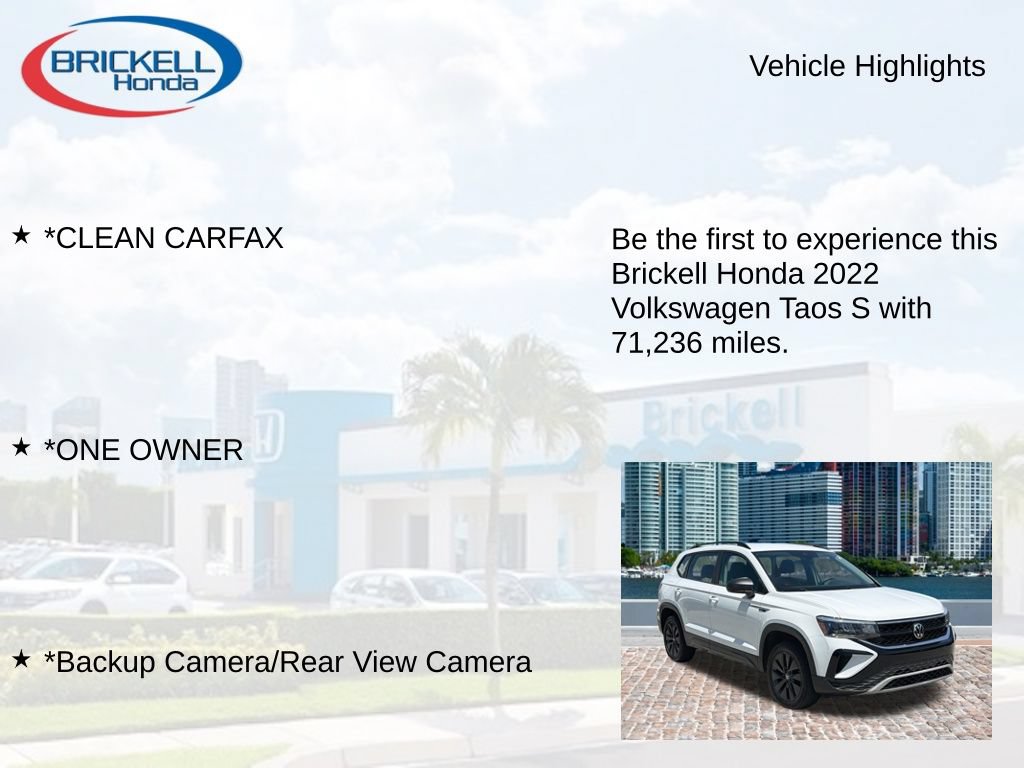 Used 2022 Volkswagen Taos S w/ IQ Drive S Package FWD image 8