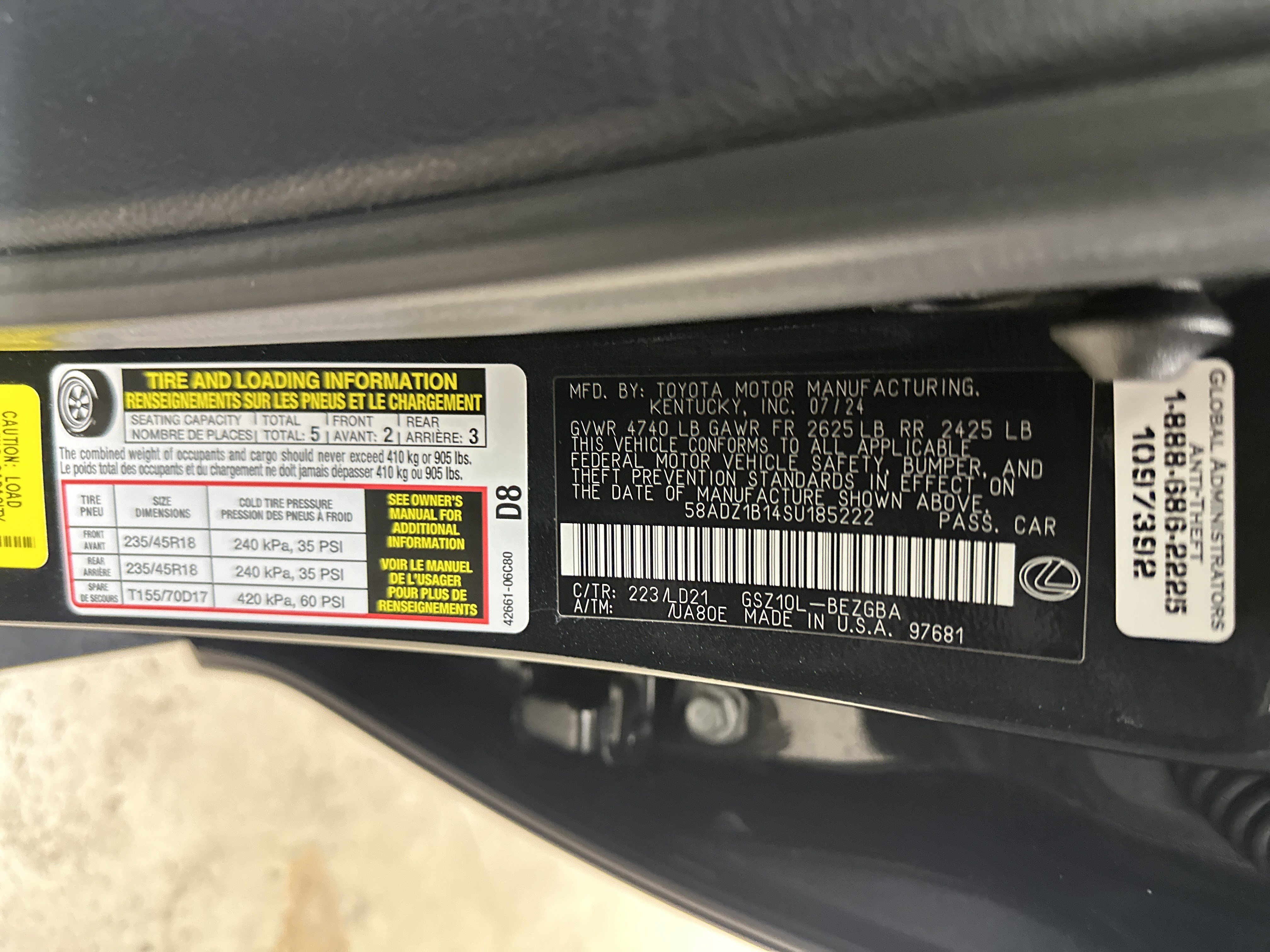 Certified 2025 Lexus ES 350 w/ Premium Package w/ Premium Package FWD image 36