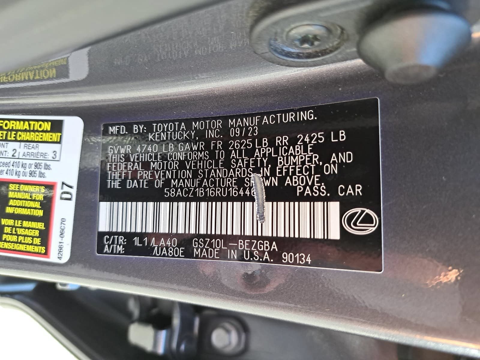 Used 2024 Lexus ES 350 w/ Accessory Package (Z1) FWD image 38