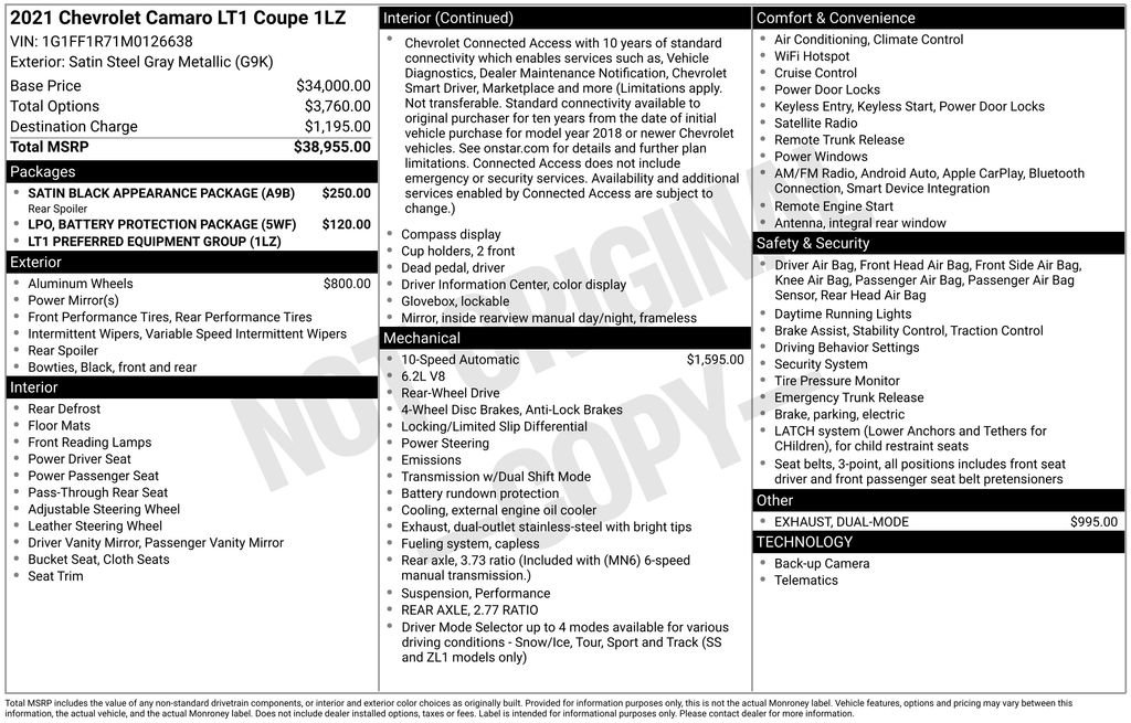 Used 2021 Chevrolet Camaro LT image 17