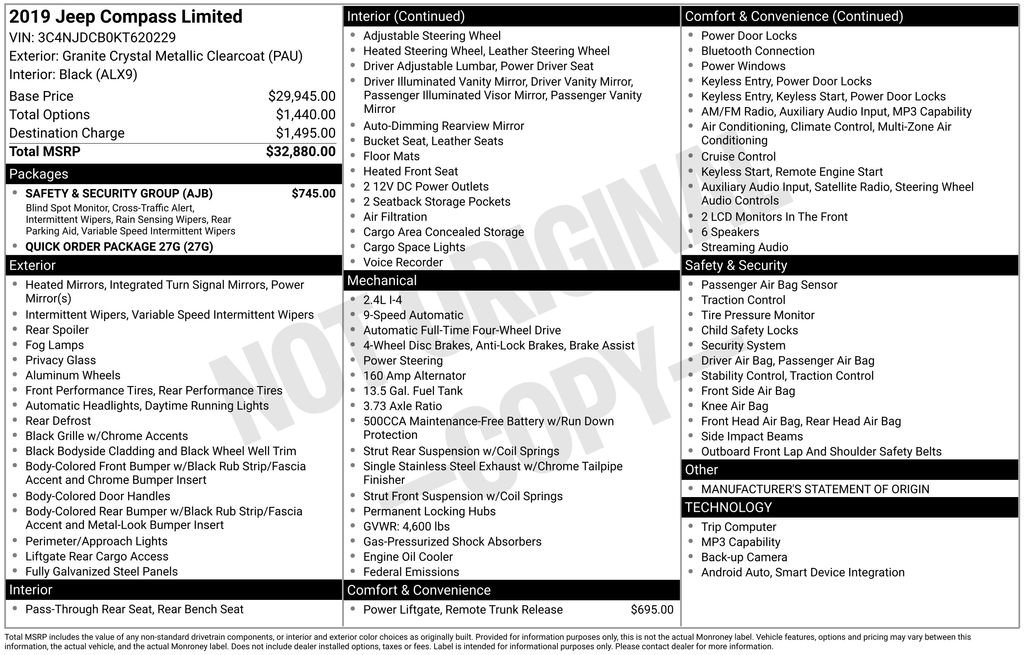 Used 2019 Jeep Compass Limited w/ Safety & Security Group image 26